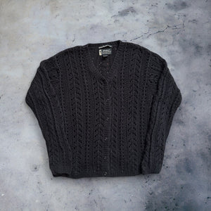 Black Eddie Bauer Crochet Cardigan