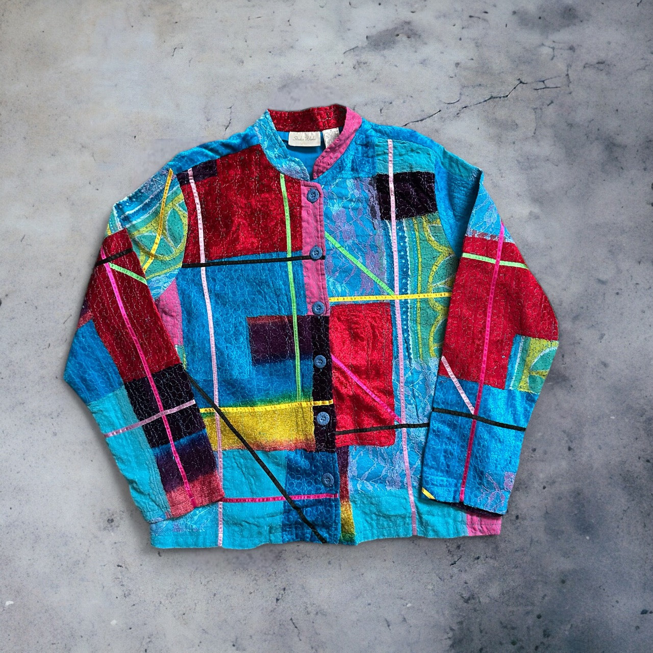 Funky Colorful Felt-Like Jacket