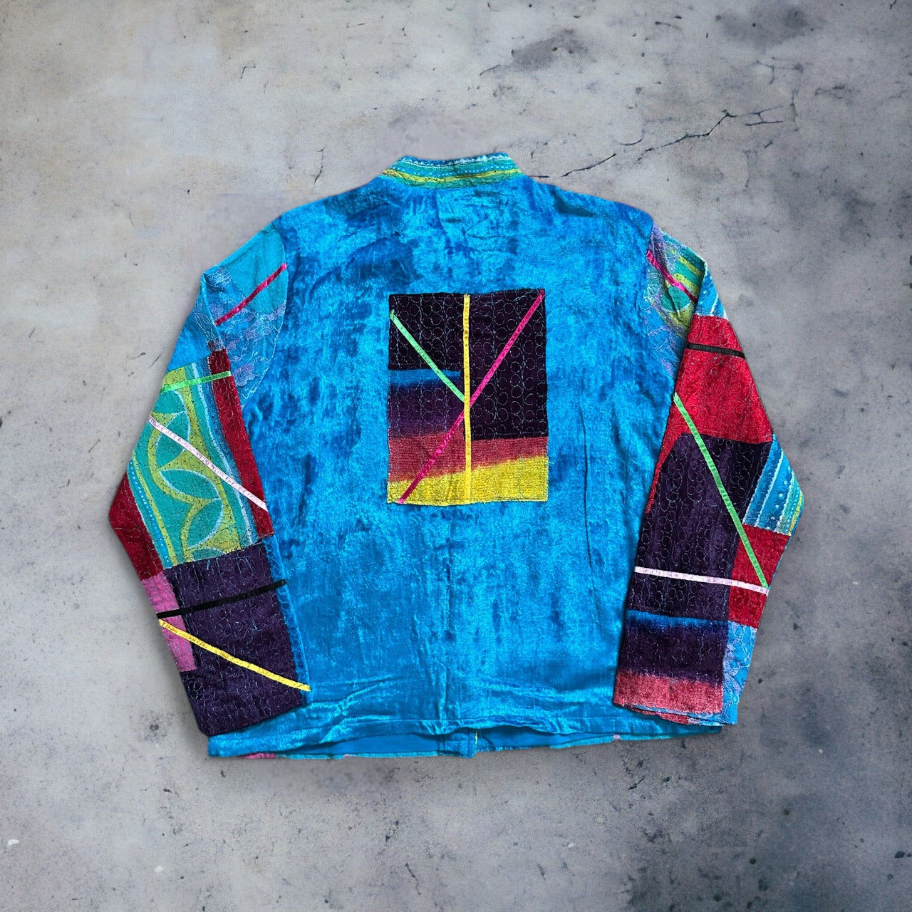 Funky Colorful Felt-Like Jacket