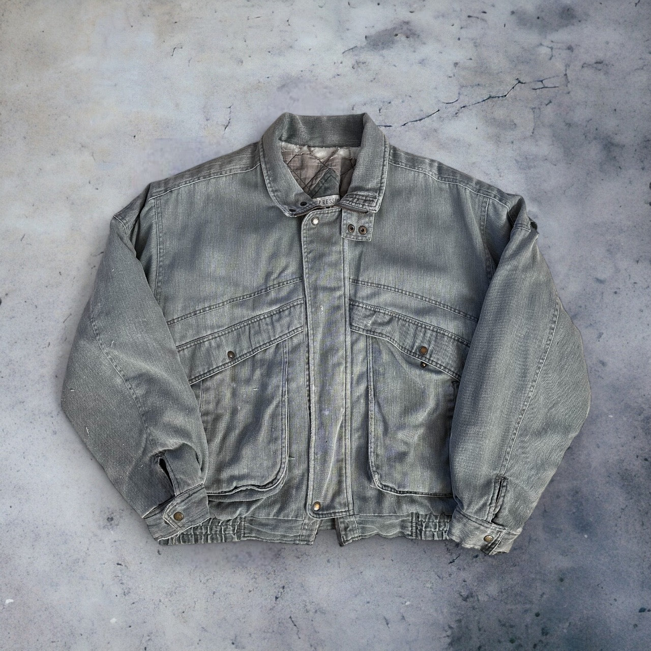 Grey Distressed Denim Jacket