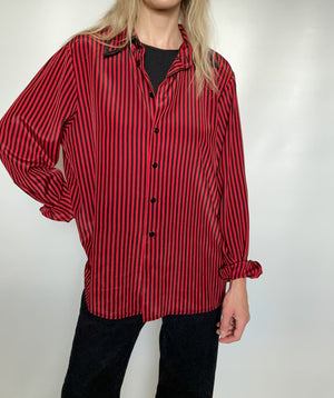 Red Striped Button Up