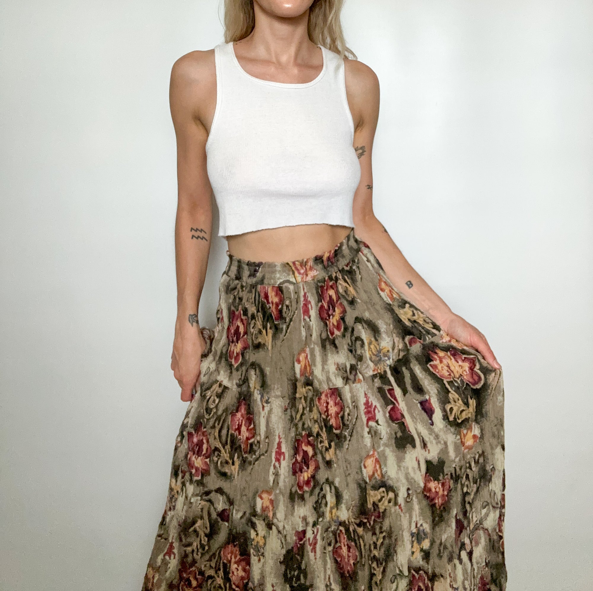 Floral Gauzy Skirt