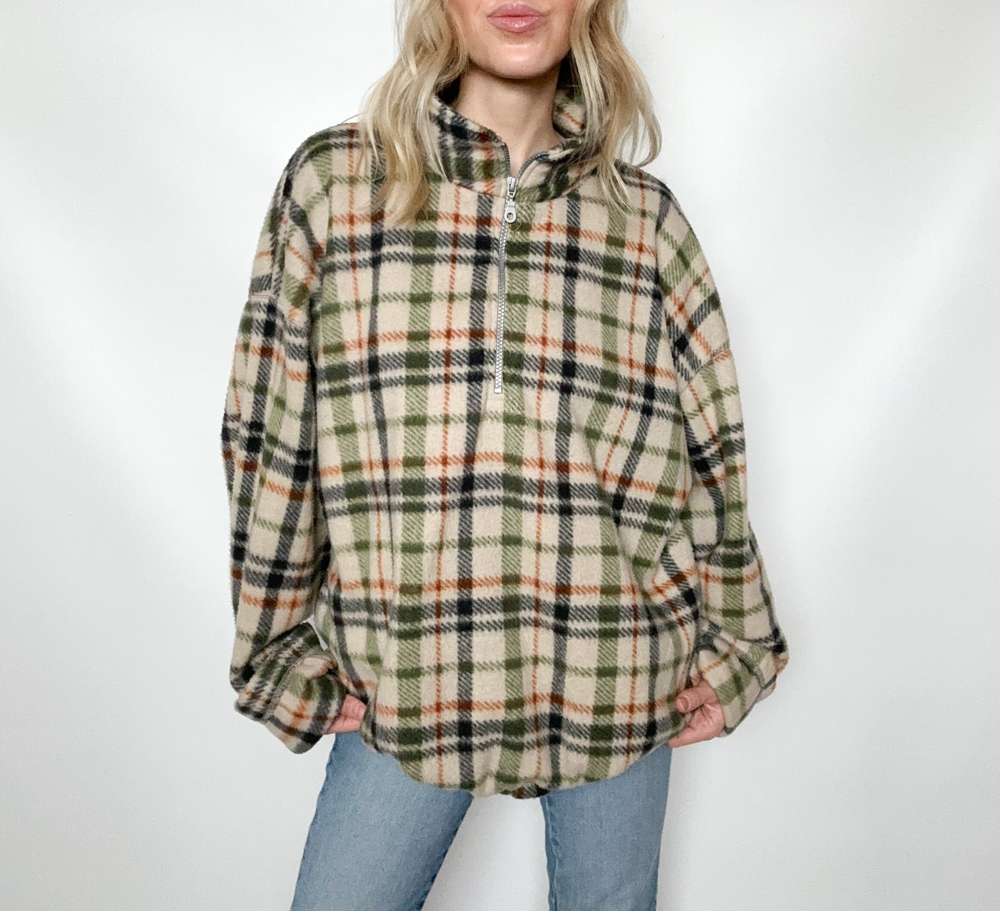 Cozy Plaid Half-Zip