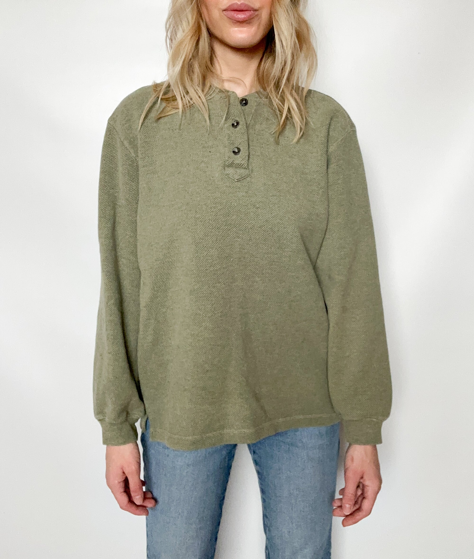 Green Henley Pullover