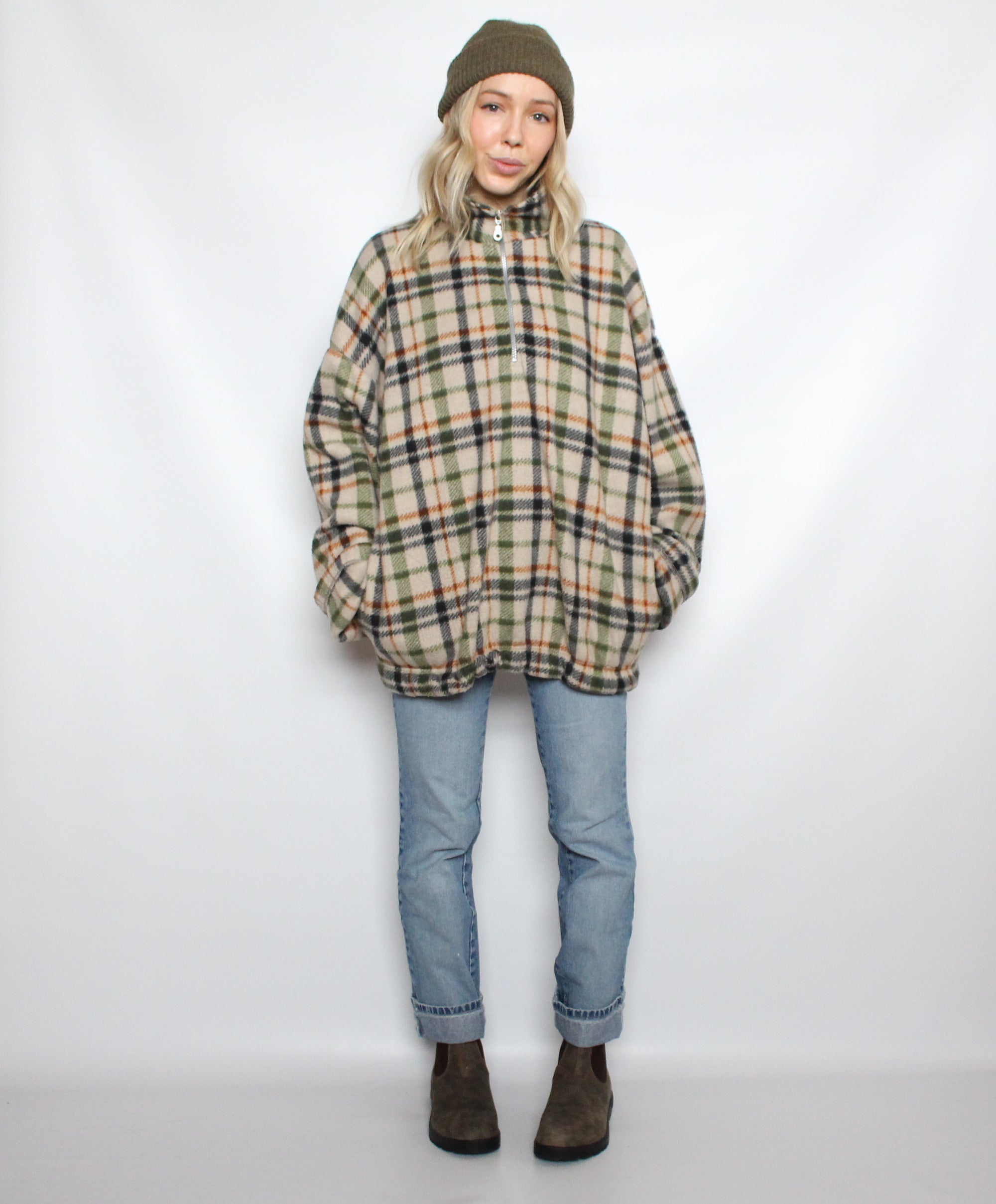 Cozy Plaid Half-Zip