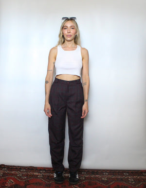 Plaid Trouser Pants