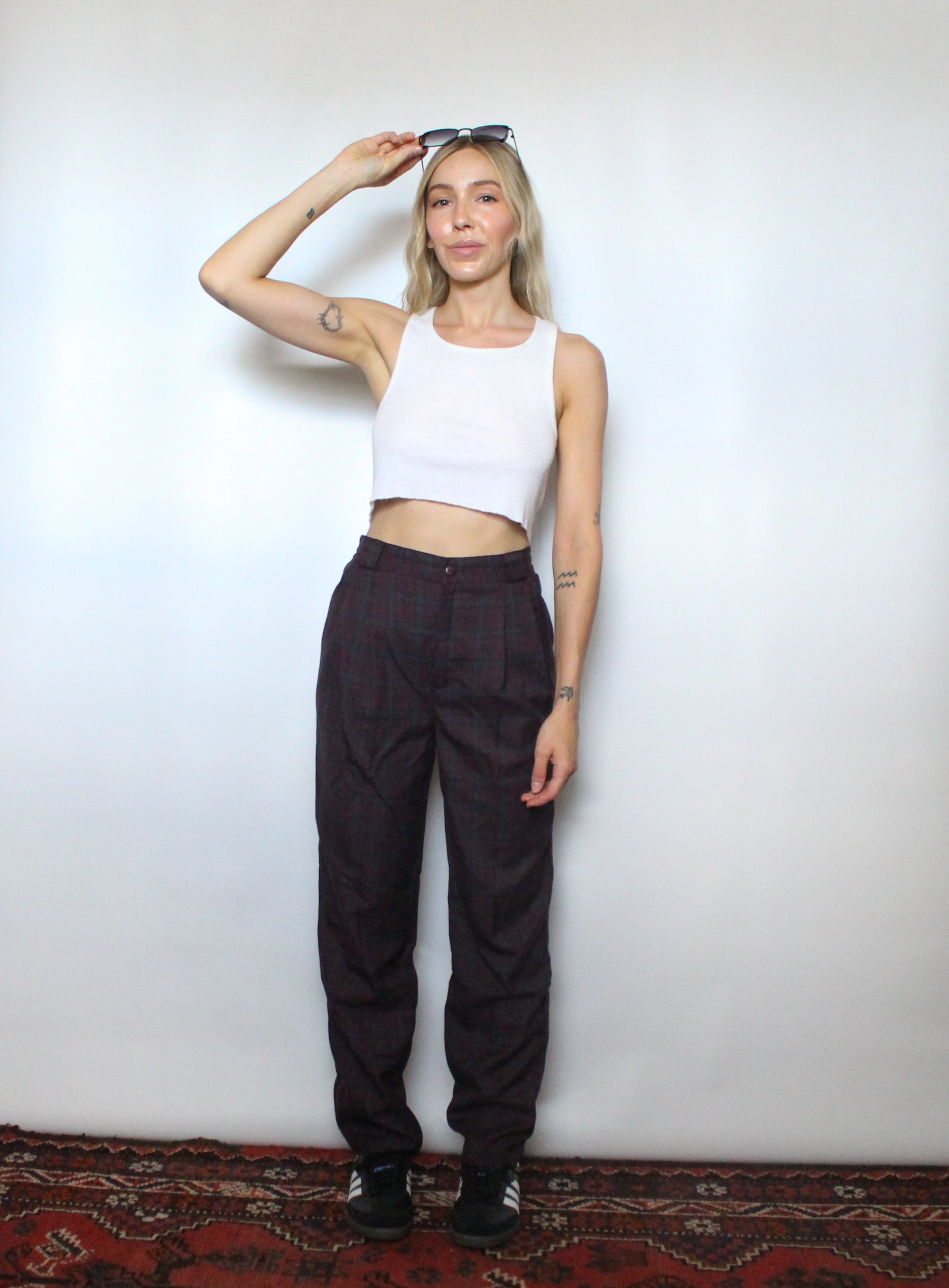 Plaid Trouser Pants