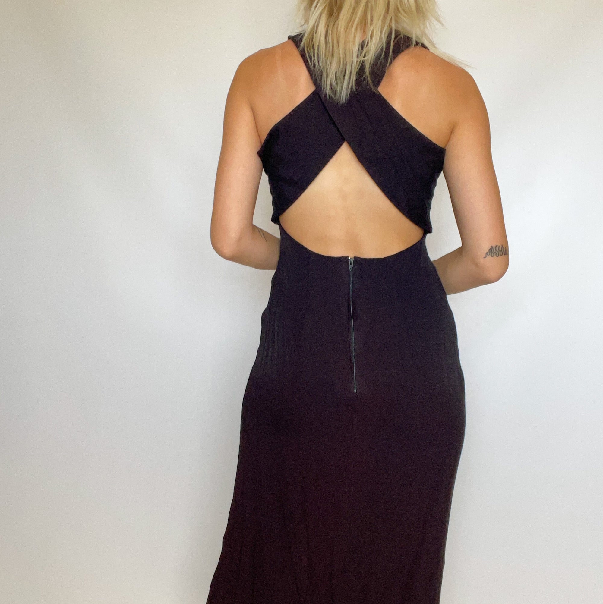 Long Black Slit Dress