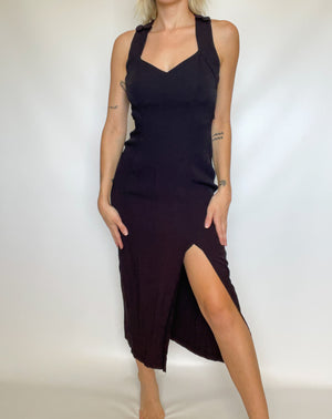 Long Black Slit Dress