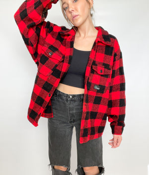 Plaid Wool Shacket