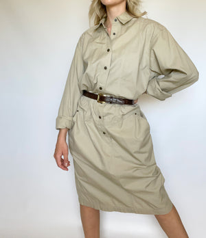 Tan Button Up Dress