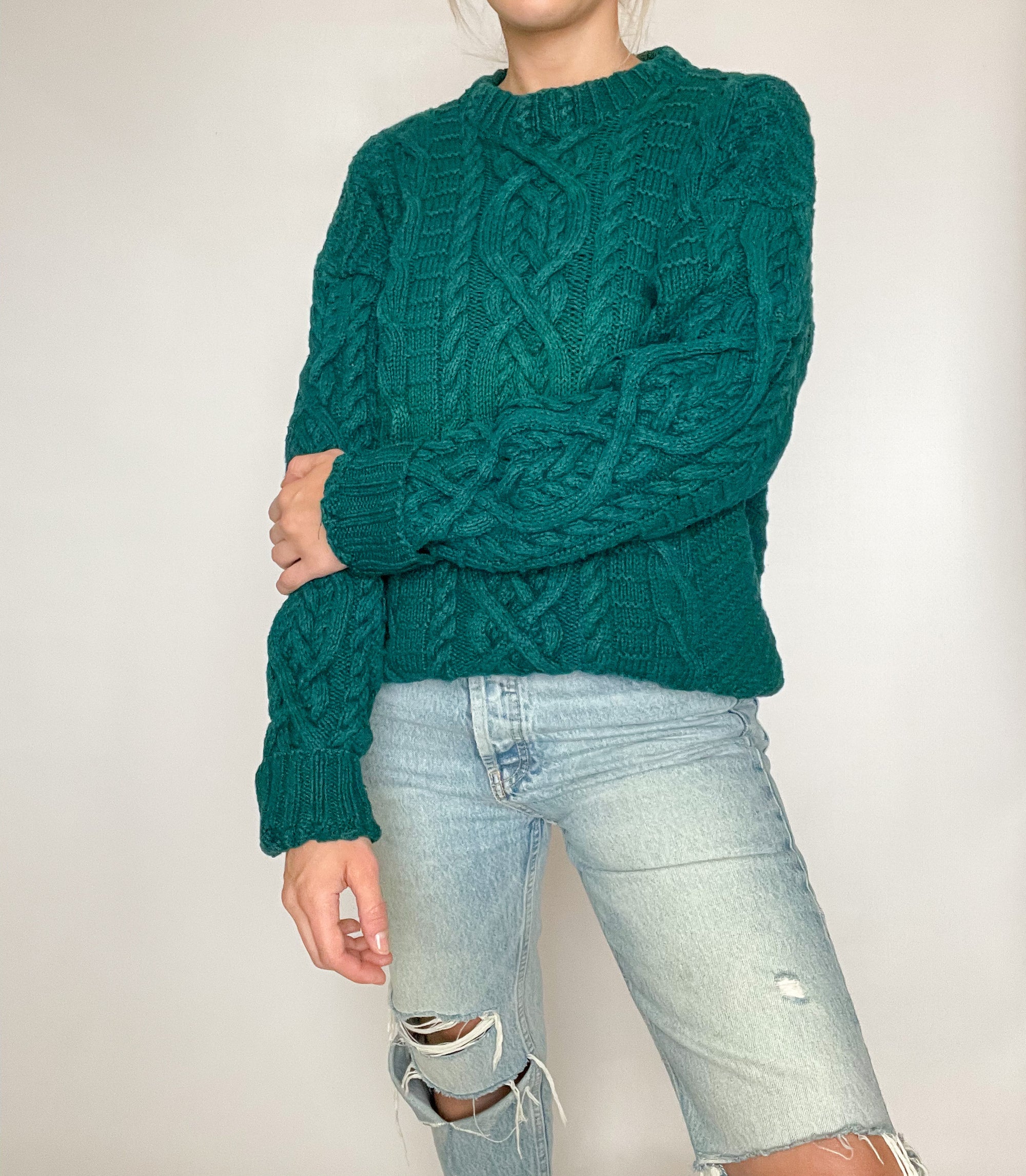 Chunky Green Sweater