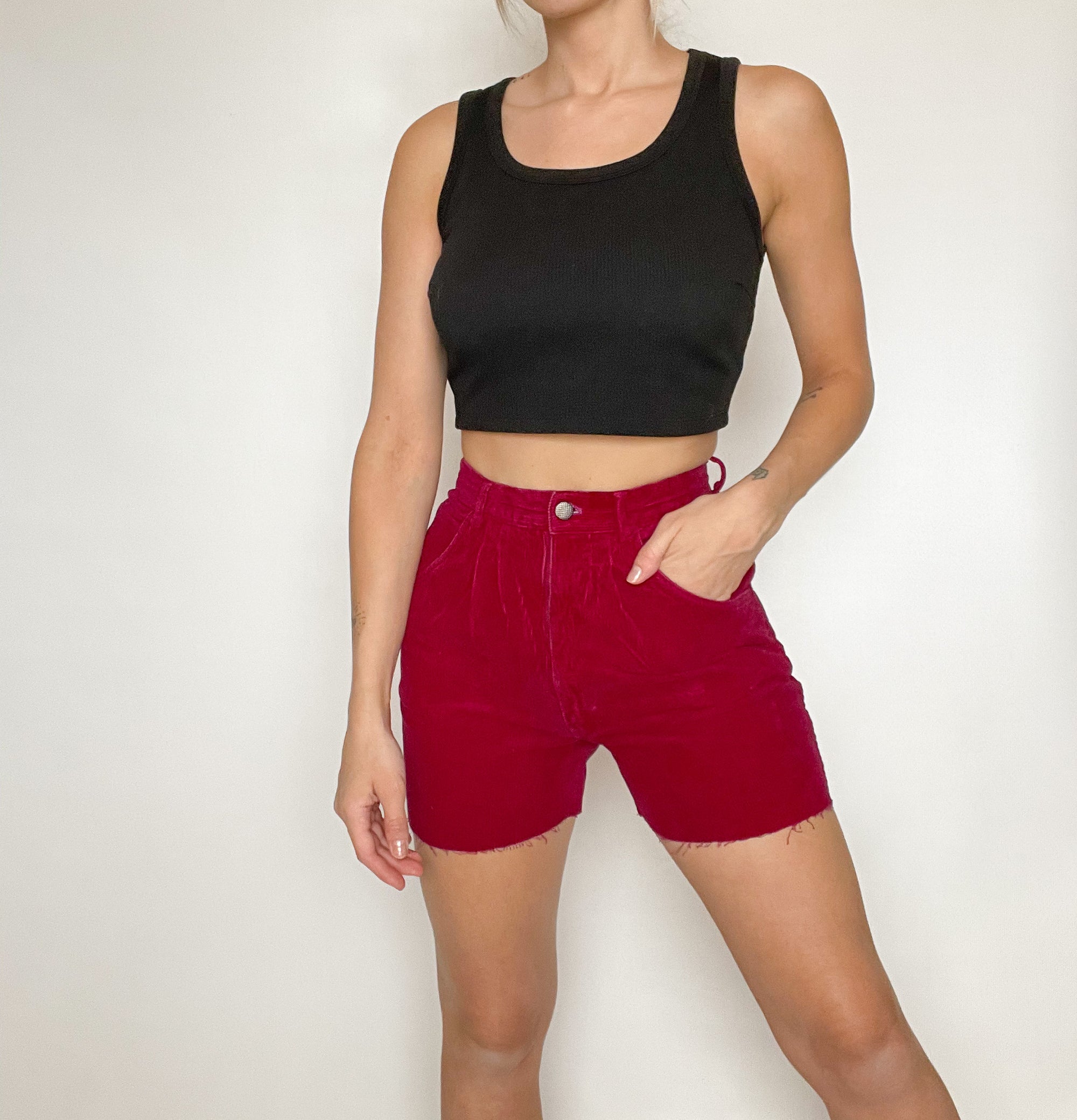 Maroon Cord Shorts