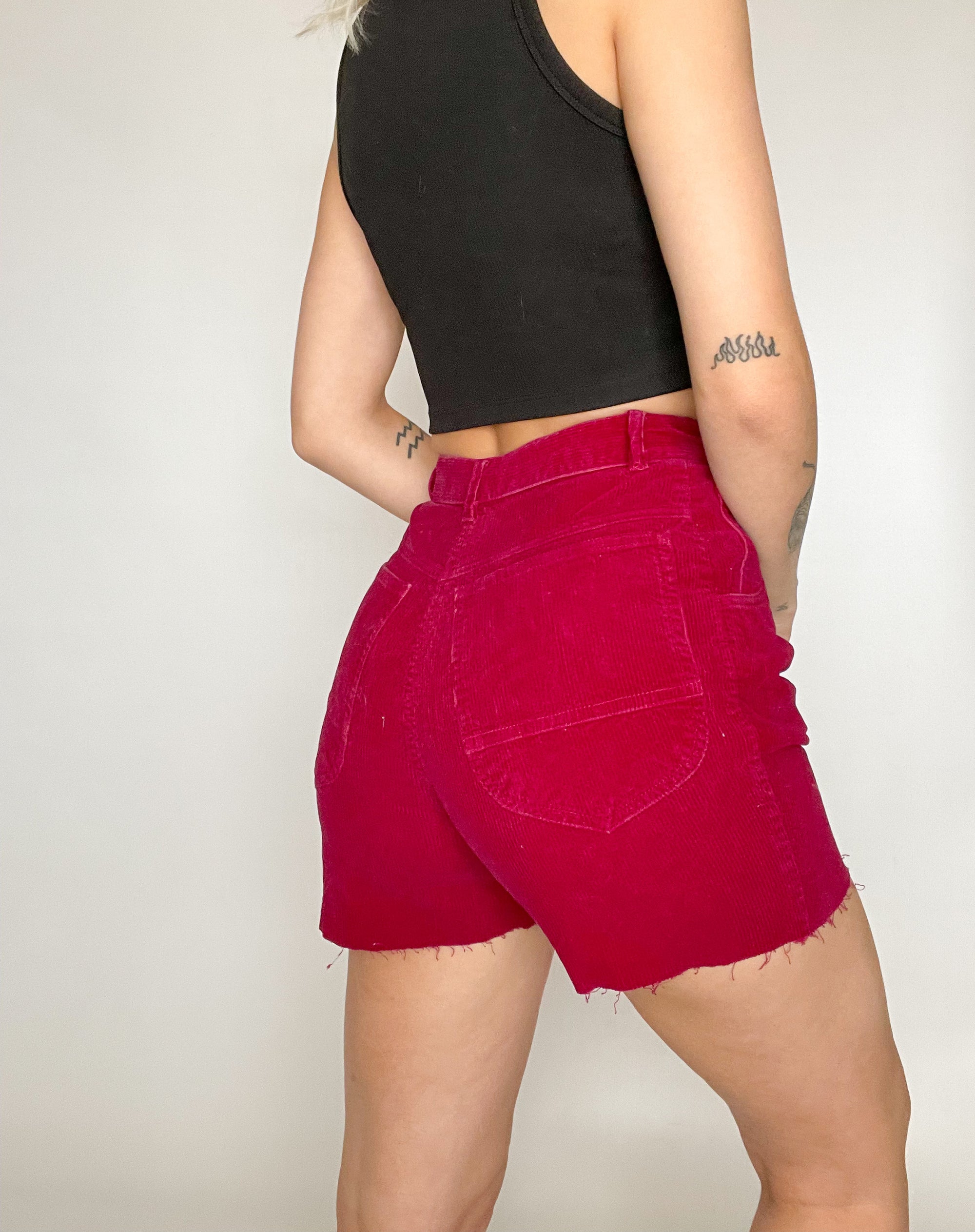 Maroon Cord Shorts