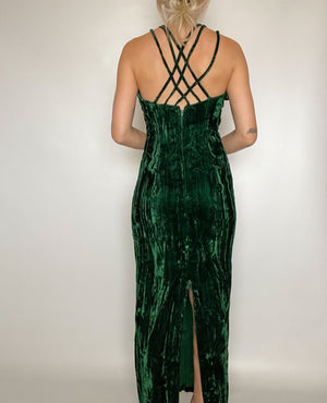 Green Velvet Dress