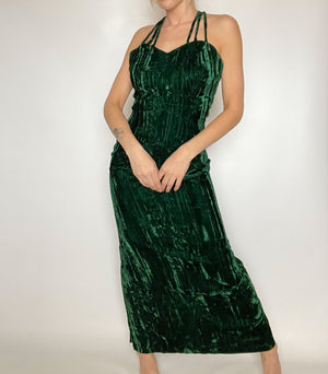 Green Velvet Dress