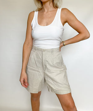 Tan Linen Shorts