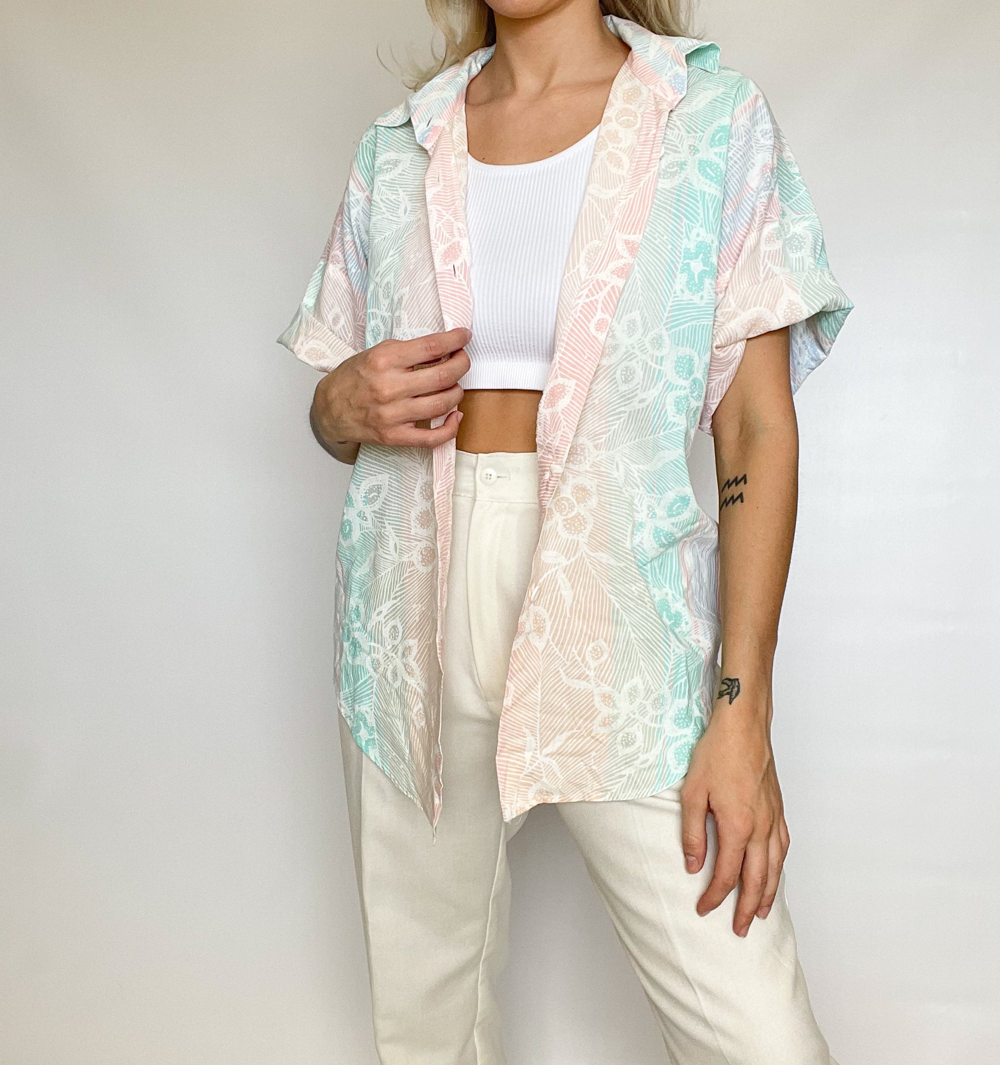 Floral Pastel Button Up