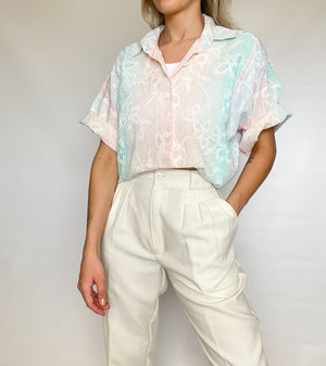 Floral Pastel Button Up