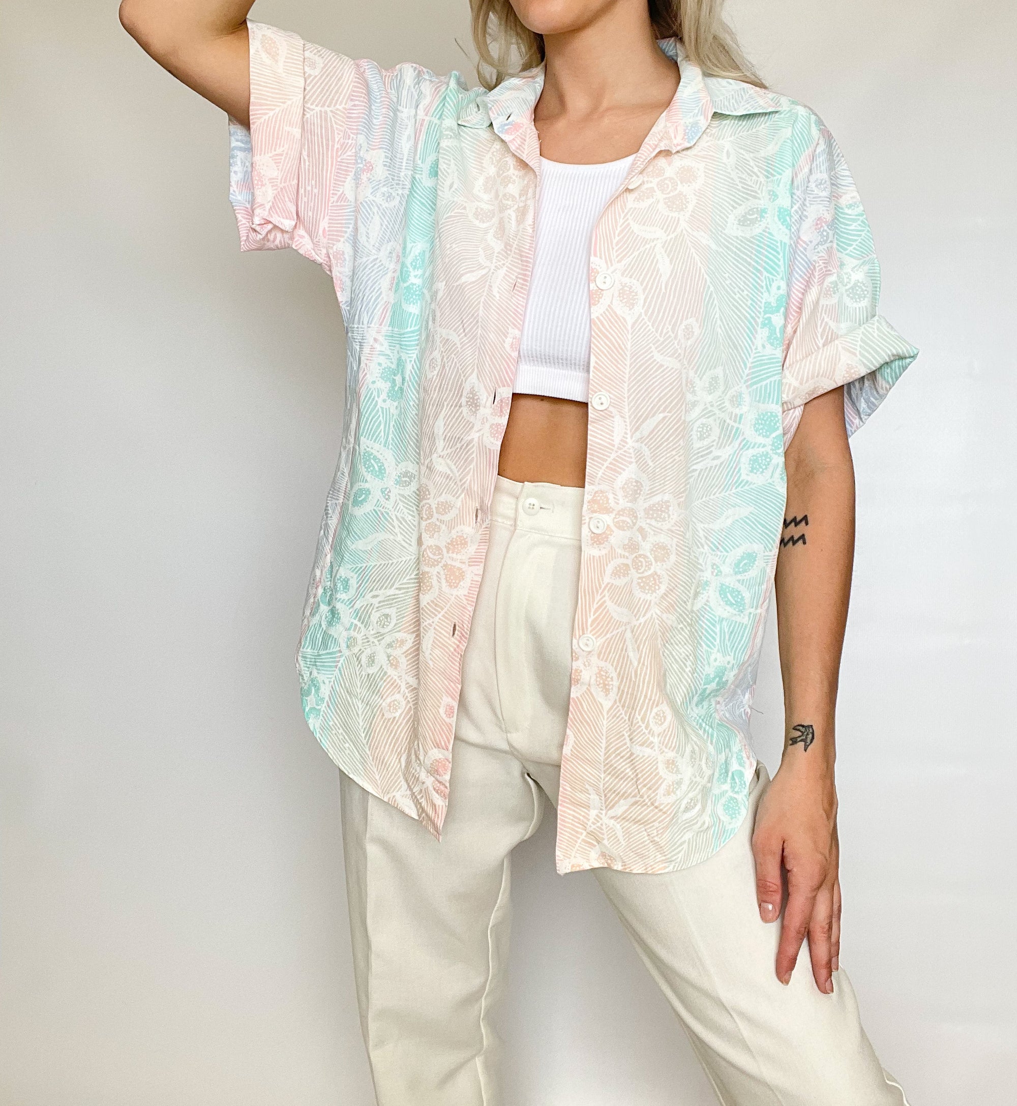 Floral Pastel Button Up