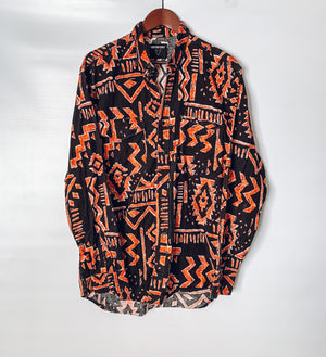 Aztec Print Western Button Up