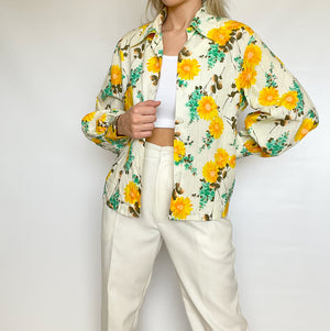 80s Floral Button Up